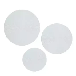 Kirklands Home Matte Ribbed Sunburst Wall Plates, Set of 3 White Clearance