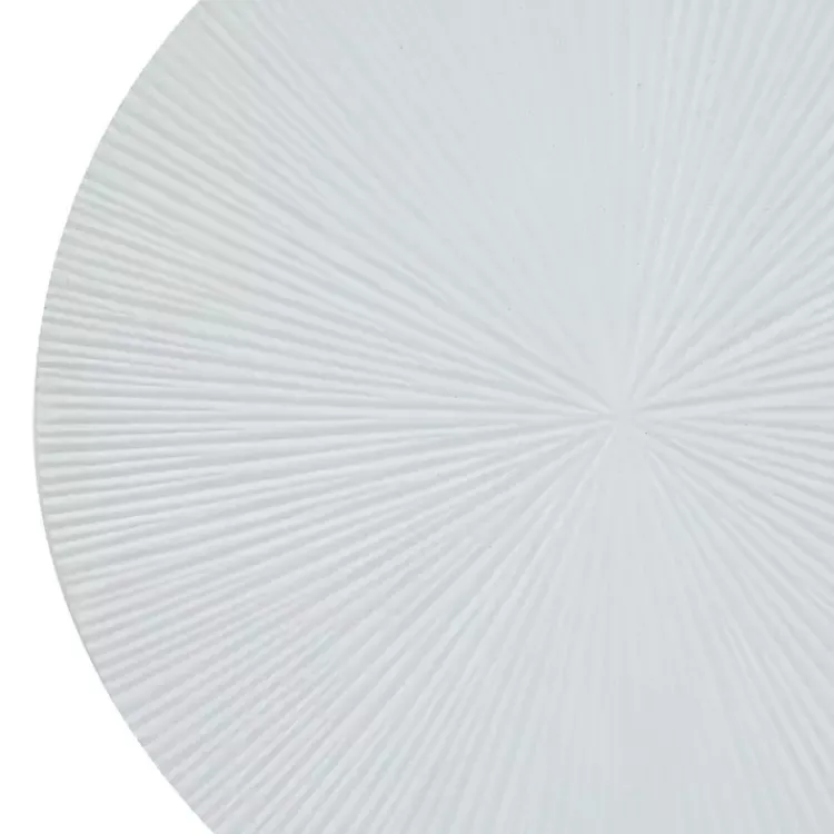 Kirklands Home Matte Ribbed Sunburst Wall Plates, Set of 3 White Clearance