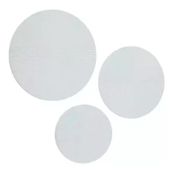 Kirklands Home Matte Ribbed Sunburst Wall Plates, Set of 3 White Clearance