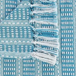 Blankets & Throws>Kirklands Home Maui Striped Fringe Throw Blue