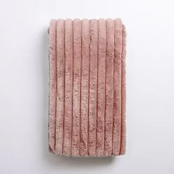 Blankets & Throws>Kirklands Home Mauve Ribbed Sherpa Throw Pink