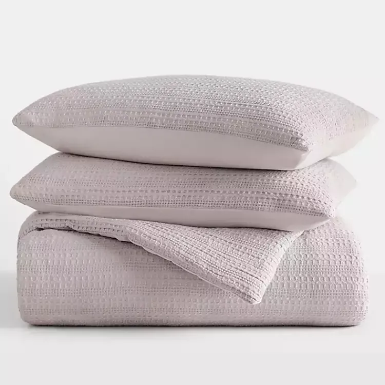 Kirklands Home Mauve Waffle Ultra-Soft 3-pc. Twin Comforter Set Pink Outlet