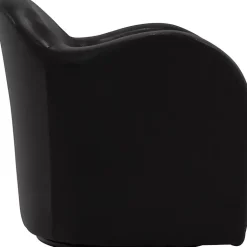 Kirklands Home Max Faux Leather Swivel Club Accent Chair Black Hot