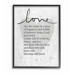Kirklands Home May This Home Framed Giclee Canvas Art Print Gray Hot