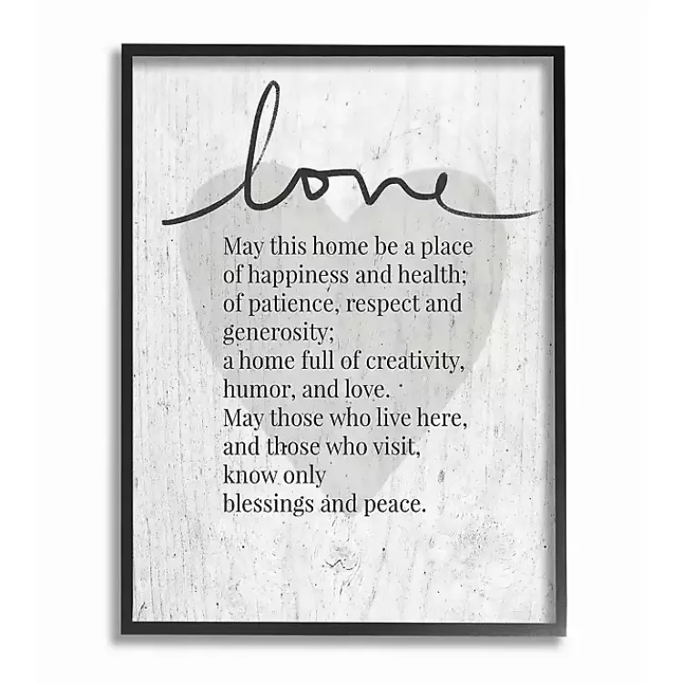Kirklands Home May This Home Framed Giclee Canvas Art Print Gray Hot