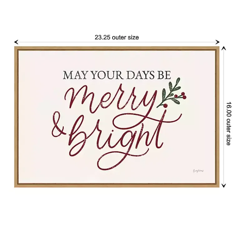 Christmas Art & Wall Decor>Kirklands Home May Your Days Be Merry Framed Canvas Art Print White