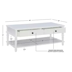 Kirklands Home McGhie 2-Drawer Coffee Table White Discount