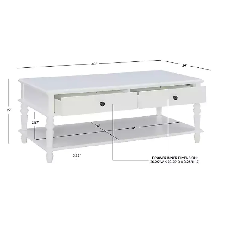 Kirklands Home McGhie 2-Drawer Coffee Table White Discount