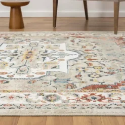 Kirklands Home Medallion Ivory Rust Area Rug, 3x6