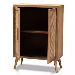 Kirklands Home Medium Oak Rattan 2-Door Cabinet Outlet