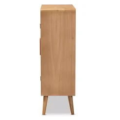 Kirklands Home Medium Oak Rattan 2-Door Cabinet Outlet