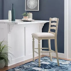 Kirklands Home Melvin Distressed wash Bar Stool White Sale