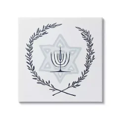 Hanukkah Decorations>Kirklands Home Menorah Wreath Canvas Art Print