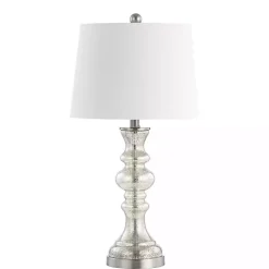 Kirklands Home Mercury Glass Jaiden Table Lamp White New