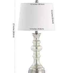 Kirklands Home Mercury Glass Jaiden Table Lamp White New