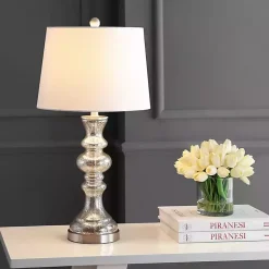 Kirklands Home Mercury Glass Jaiden Table Lamp White New