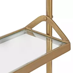 Kirklands Home Merit Gold Metal Wall Shelf with Hooks Clearance