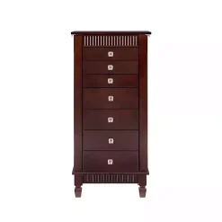 Kirklands Home Merlot Wood 7-Drawer Joslyn Jewelry Armoire Brown Outlet