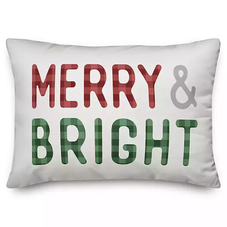 Christmas Pillows>Kirklands Home Merry & Bright Lumbar Pillow