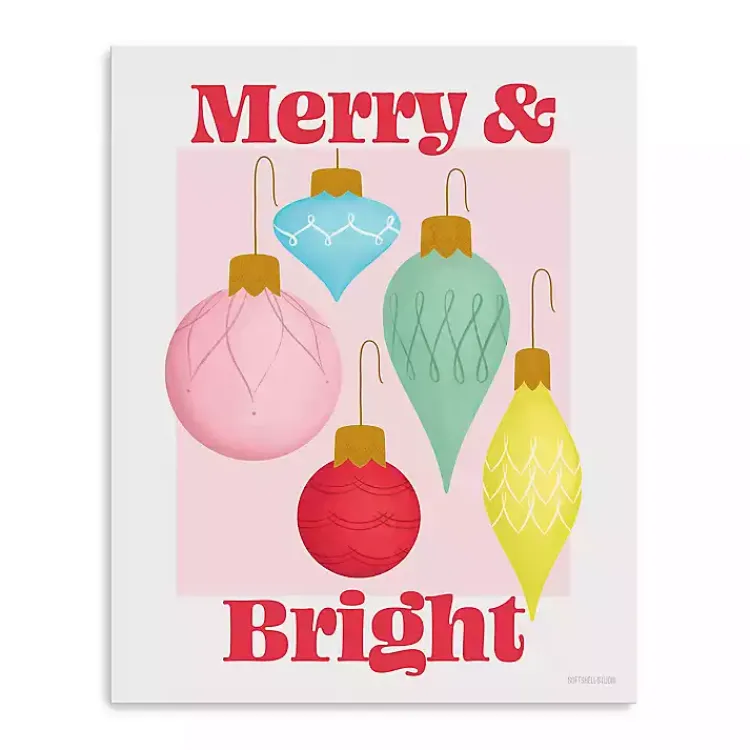Christmas Art & Wall Decor>Kirklands Home Merry & Bright Poster Canvas Print
