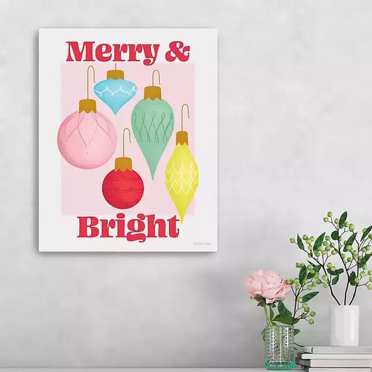 Christmas Art & Wall Decor>Kirklands Home Merry & Bright Poster Canvas Print