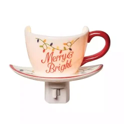 Christmas Decorations>Kirklands Home Merry & Bright Teacup Nightlight