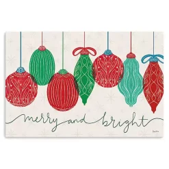Christmas Art & Wall Decor>Kirklands Home Merry and Bright Bulbs Canvas Art Print, 24x16 in.