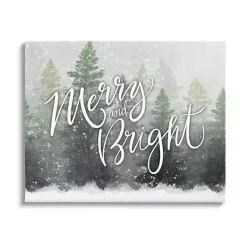 Christmas Art & Wall Decor>Kirklands Home Merry and Bright Forest Canvas Wall Plaque