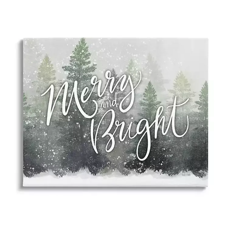 Christmas Art & Wall Decor>Kirklands Home Merry and Bright Forest Canvas Wall Plaque