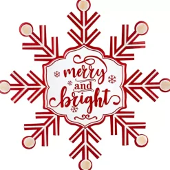 Christmas Art & Wall Decor>Kirklands Home Merry and Bright Snowflake Wall Plaque