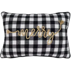 Christmas Pillows>Kirklands Home Merry Buffalo Plaid Lumbar Pillow