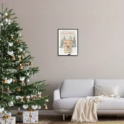 Christmas Art & Wall Decor>Kirklands Home Merry Christmas Baby Cow Wall Plaque Tan
