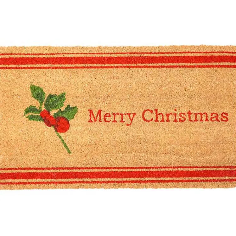 Outdoor Christmas Decorations>Kirklands Home Merry Christmas Berry Sprig Doormat