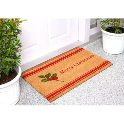 Outdoor Christmas Decorations>Kirklands Home Merry Christmas Berry Sprig Doormat