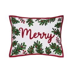 Christmas Pillows>Kirklands Home Merry Christmas Botanical Pillow