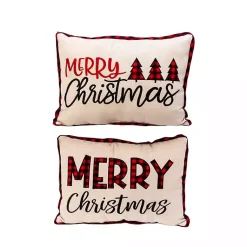 Pillows>Kirklands Home Merry Christmas Buffalo Check Pillows, Set of 2