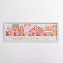 Christmas Art & Wall Decor>Kirklands Home Merry Christmas Candy Village Wall Plaque