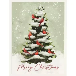 Christmas Art & Wall Decor>Kirklands Home Merry Christmas Cardinal Tree Wall Plaque Green