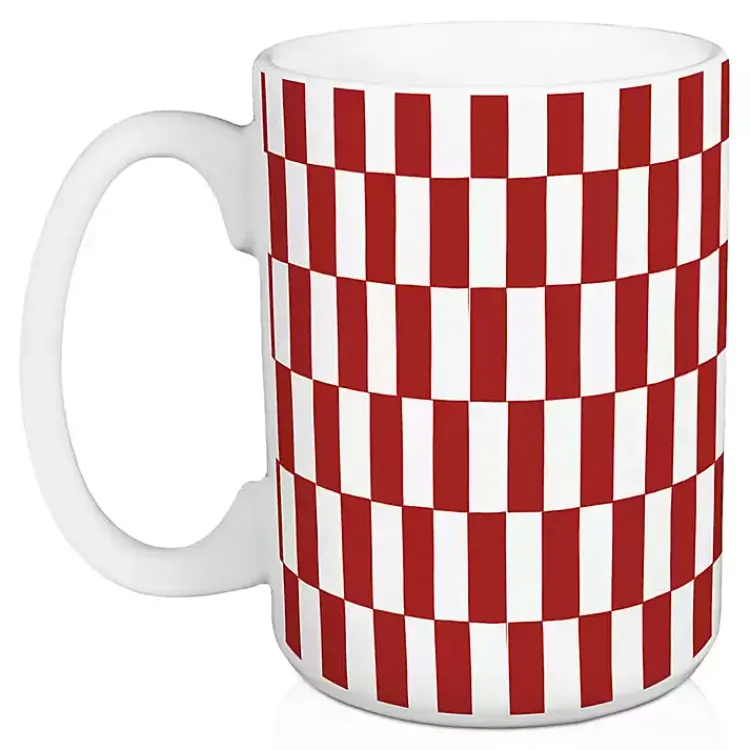 Christmas Dining & Entertaining>Kirklands Home Merry Christmas Checkered Mugs, Set of 2