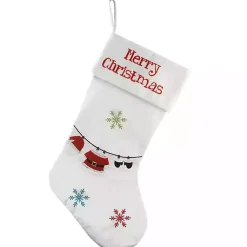 Christmas Stockings & Stocking Holders>Kirklands Home Merry Christmas Clothesline Stocking White