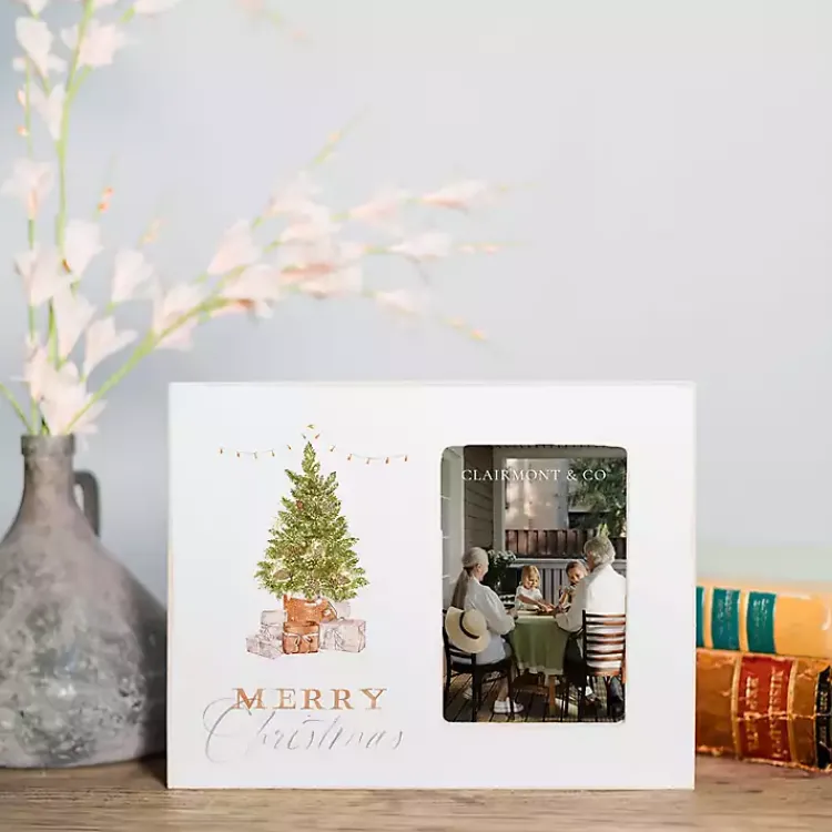 Christmas Decorations>Kirklands Home Merry Christmas Cottage Tree Picture Frame, 4x6