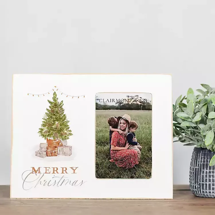 Christmas Decorations>Kirklands Home Merry Christmas Cottage Tree Picture Frame, 4x6
