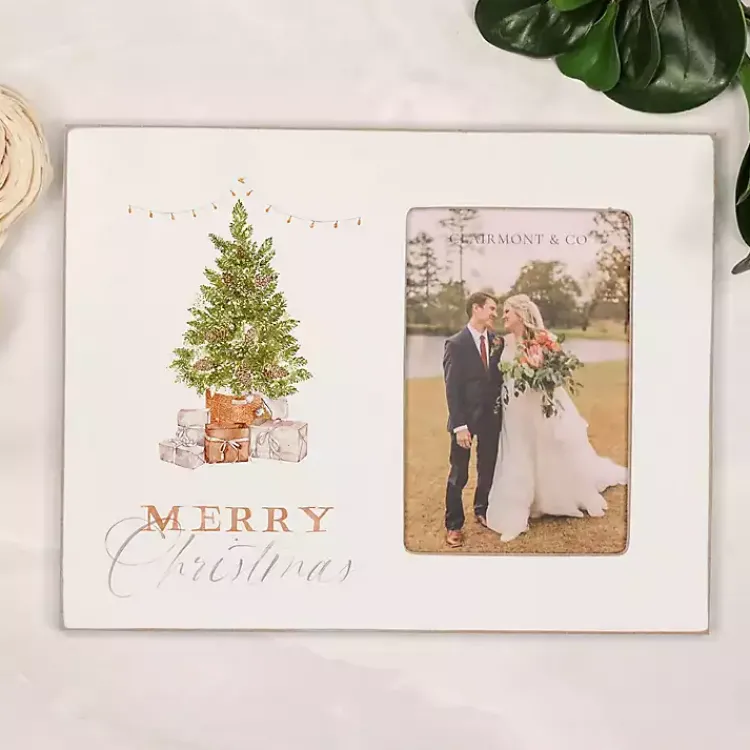 Christmas Decorations>Kirklands Home Merry Christmas Cottage Tree Picture Frame, 4x6