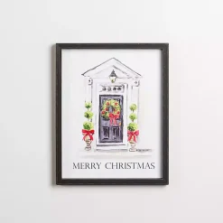 Christmas Art & Wall Decor>Kirklands Home Merry Christmas Front Doorstep Framed Art Print