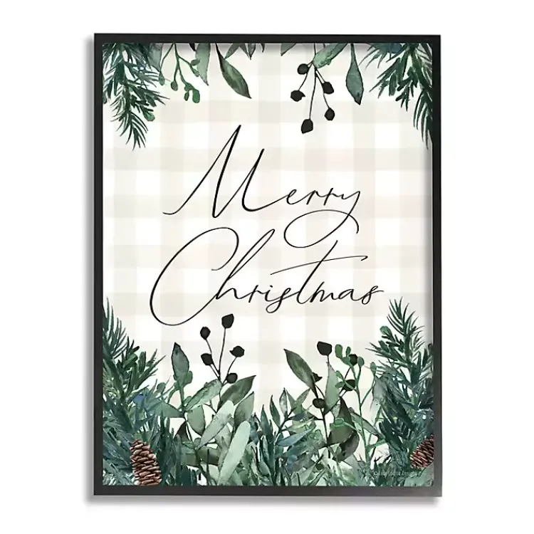Christmas Art & Wall Decor>Kirklands Home Merry Christmas Greenery Wall Plaque