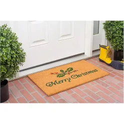Outdoor Christmas Decorations>Kirklands Home Merry Christmas Holly Branch Doormat