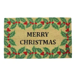 Outdoor Christmas Decorations>Kirklands Home Merry Christmas Holly Doormat