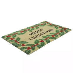 Outdoor Christmas Decorations>Kirklands Home Merry Christmas Holly Doormat