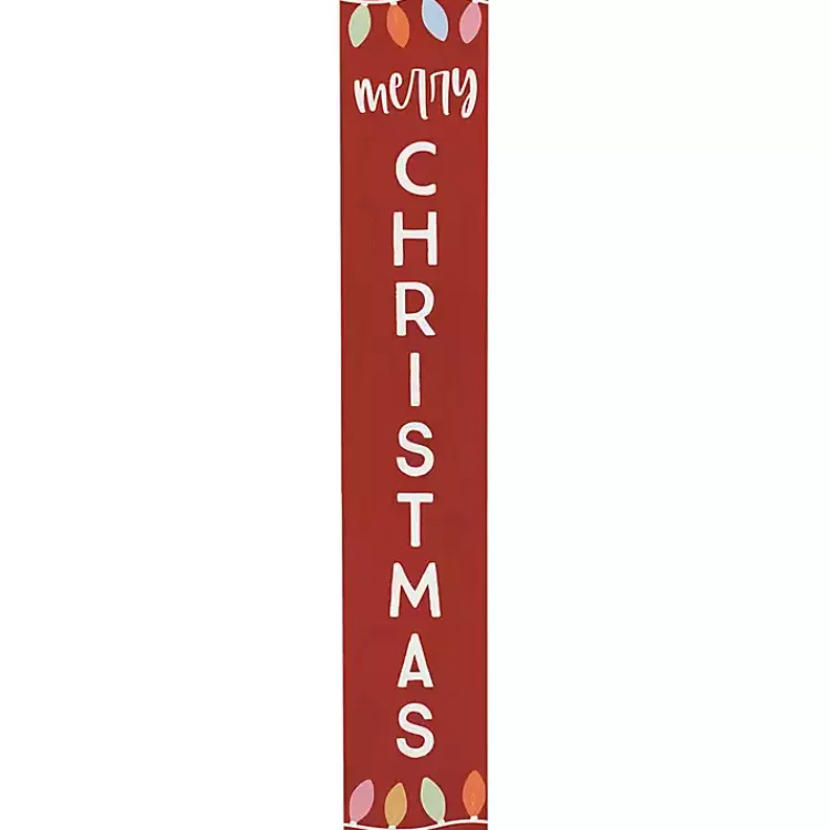 Outdoor Christmas Decorations>Kirklands Home Merry Christmas Lights Porch Board Red