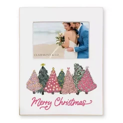 Christmas Decorations>Kirklands Home Merry Christmas Pink Trees Picture Frame, 4x6